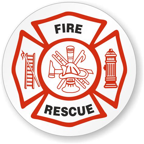 Hard Hat Stickers - Fire Rescue Signs, SKU: HH-0021