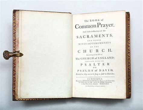 The Book of Common Prayer, by John (printer) BASKERVILLE - Hardcover - 1762 - from Peter ...