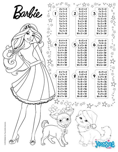 Multiplication table - barbie coloring pages - Hellokids.com