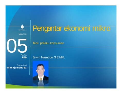 (PDF) Pengantar ekonomi mikro Modul ke: 05 perilaku konsumen • Perilaku permintaan konsumen ...