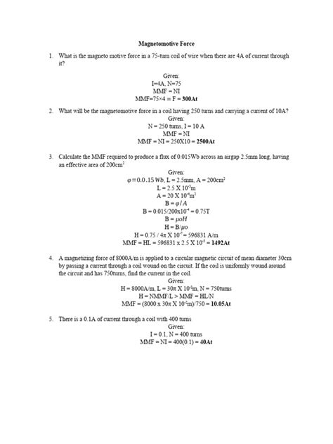 Magnetomotive Force | PDF