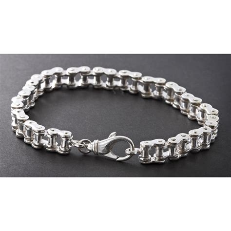 Men's Wildthings 9" Sterling Silver Bike Chain Bracelet - 130131, Jewelry at Sportsman's Guide