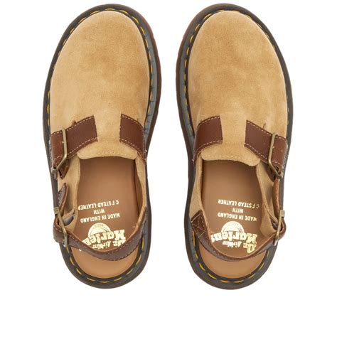 Dr. Martens Jorge Buckle Mule - Made In England Chalk Suede & Bronze ...