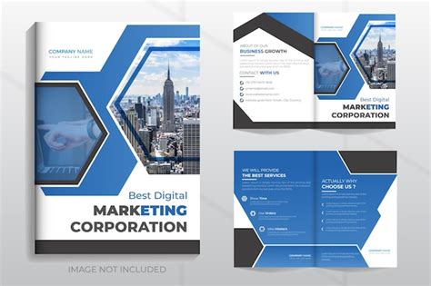 Premium Vector | Business bi fold brochure design template in a4 size ...