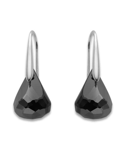 Lyst - Swarovski Jet Hematite Crystal Lunar Earrings in Black