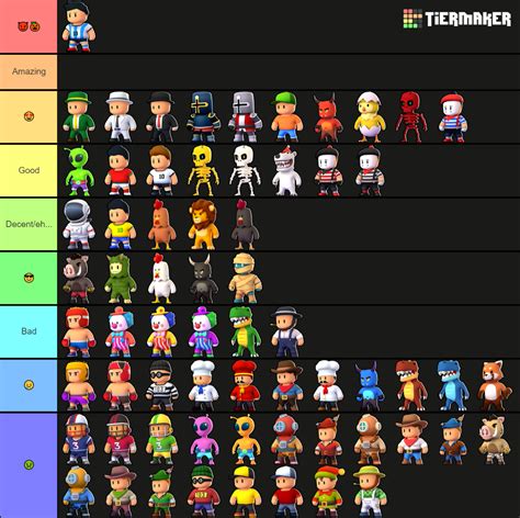 Create A Stumble Guys All Skins Tier List Tiermaker | Images and Photos ...