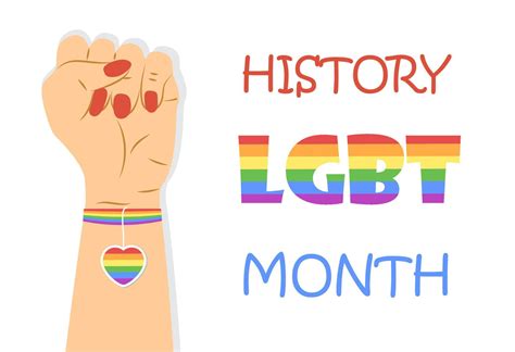 LGBT history month concept vector for banner, poster, web. Heart is painted in LGBT pride colors ...