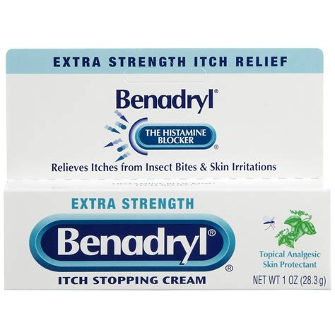 Benadryl 2% - 0.1% Diphenhydramine HCl / Zinc Acetate Itch Relief Cream, 1 oz.Tube, 24 Ct ...