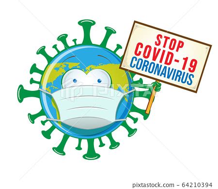 earth with covid19 sign board cartoon [Convertito] - Stock Illustration [64210394] - PIXTA