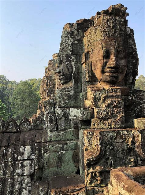 Bayon Templeangkor Thom Gate Temple History Sky Photo Background And ...