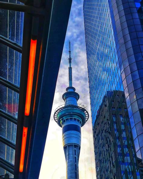 A beautiful view of Sky tower at sunset. (Auckland NZ) Auckland New ...