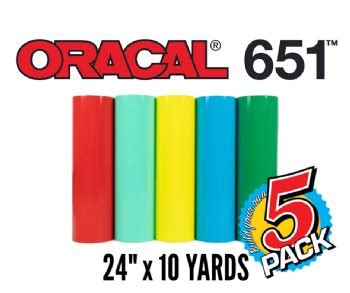 Oracal 651 Permanent Vinyl 24 in. X 10 yard 5 Pack