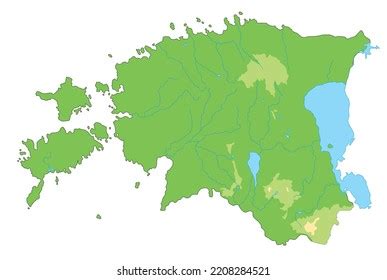 Highly Detailed Estonia Physical Map Stock Vector (Royalty Free ...