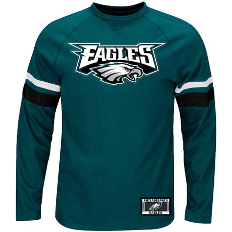 Men's Majestic Green Philadelphia Eagles Power Hit Long Sleeve T-Shirt