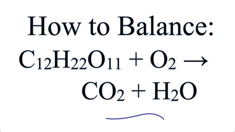 How to Balance C12H22O11 + O2 = CO2 + H2O (Sucrose + Oxygen gas) - YouTube