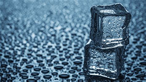 Wallpaper Two ice cubes, water drops 3840x2160 UHD 4K Picture, Image