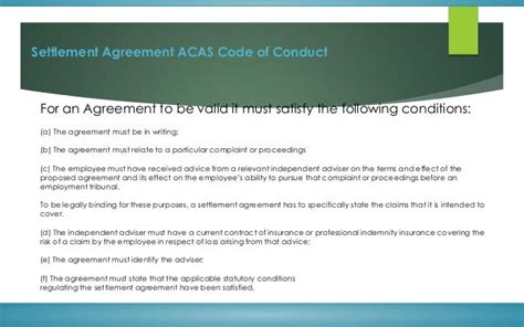 Acas Settlement Agreement Template Letters | HQ Template Documents