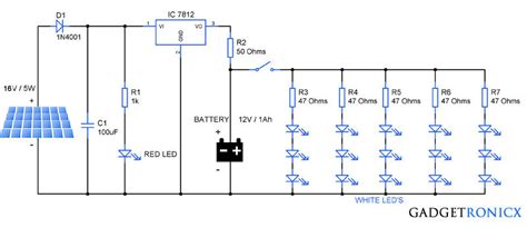 Solar garden lights circuit - Gadgetronicx