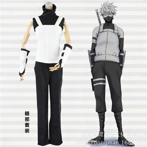 Amime Naruto Shippuden Hatake Kakashi Anbu Cosplay Costume Full Set Ninja Uniform Halloween ...