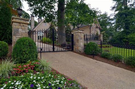 #landscaping around front gate entrance | Landscape, Front gates, Front ...