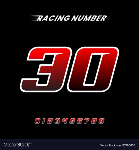 Racing number 30 design template Royalty Free Vector Image