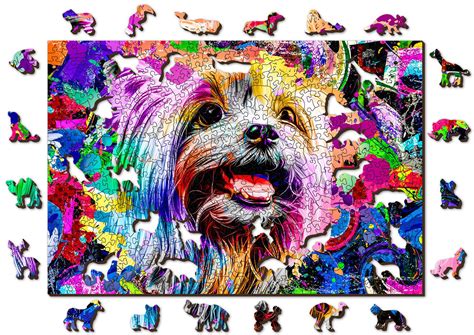 Puzzle Pop Art Yorkshire terrier - wooden, 500 pieces | PuzzleMania.eu