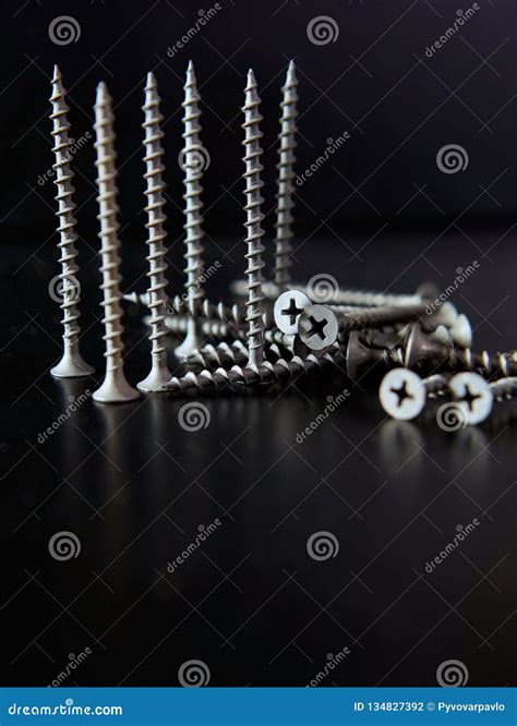 Black screws stock photo. Image of screws, iron, steel - 134827392