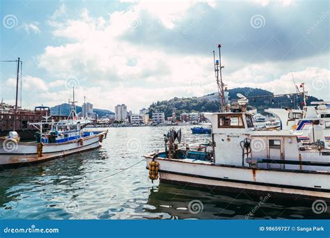 Tongyeong Port Sea Landscape at Summer in Korea Editorial Photography - Image of nature, boat ...