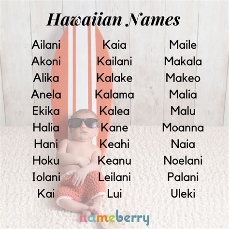 101 Hawaiian Baby Names | Baby girl names unique, Baby name list, Hispanic baby names