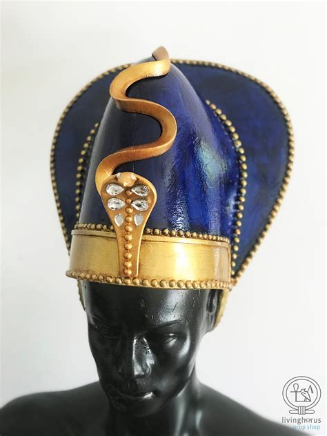 Alte ägyptische Khepresh Krone Pharao Blue War Crown - Etsy.de