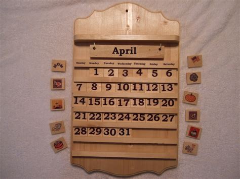 perpetual monthly wooden calendar by LauraEllensShop on Etsy