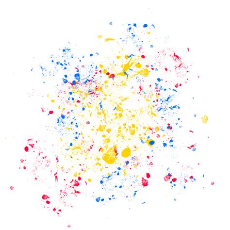 Colorful water color paint splatter effect yellow red and blue colors 12617534 PNG