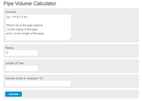 Pipe Volume Calculator - Calculator Academy