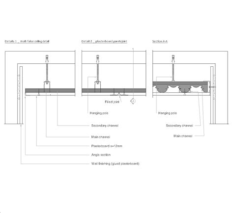 Suspended Plasterboard Ceiling Cad Details | Shelly Lighting