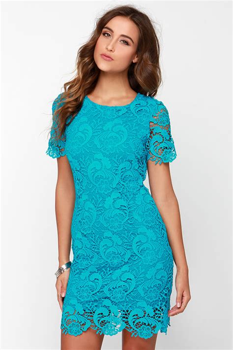 Chic Aqua Blue Dress - Lace Dress - Sheath Dress - $91.00 - Lulus