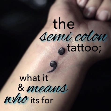 The Semi Colon Tattoo: What It Means & Who Its For | Colon tattoo, Semicolon tattoo, Awareness ...