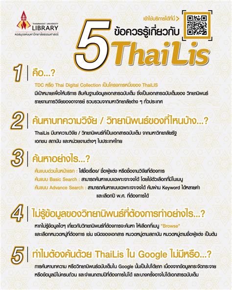 5 ข้อควรรู้เกี่ยวกับ... - Thammasat University Library