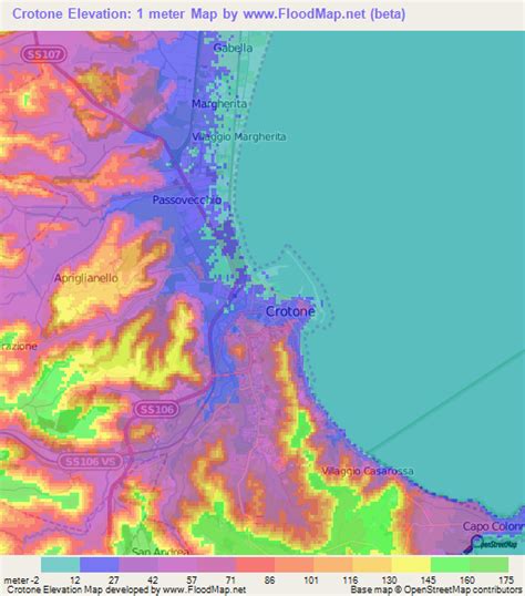 Elevation of Crotone,Italy Elevation Map, Topography, Contour