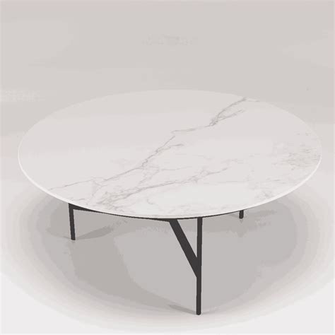 Table basse ronde plateau blanc pierre marbrée CORUMBA | Tables basses | Pier Import