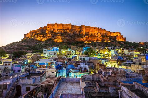 Night view of Jodhpur and Mehrangarh Fort in India 2773448 Stock Photo at Vecteezy