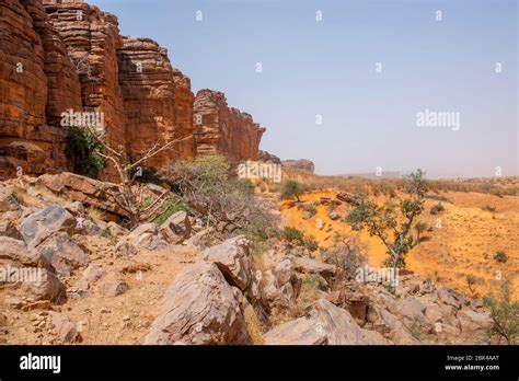 View of the Bandiagara Escarpment in the Dogon country in Mali, West ...