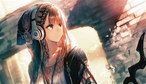 1336x768 Anime Girl Headphones Looking Away 4k Laptop HD ,HD 4k ...