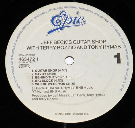 JEFF BECK'S GUITAR SHOP w/TERRY BOZZIO, TONY HYMAS Vinyl Album Gallery ...