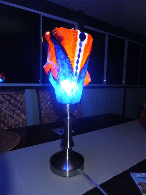 Orange/Blue Sugar Fuse Lampshade by Cheryl Smith Lampshades, Cheryl, Smith, Novelty Lamp, Table ...