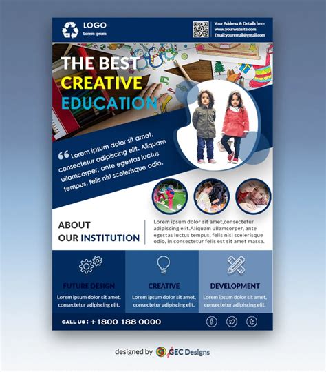 Creative design School advertisement Flyer Template | GEC Designs