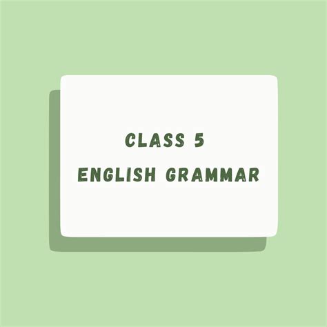 Class 5 English Grammar Worksheets, Book & Syllabus