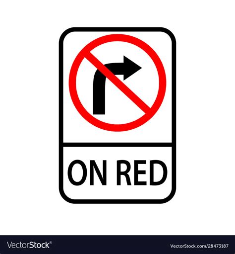 Usa traffic road signs no right turn on red Vector Image