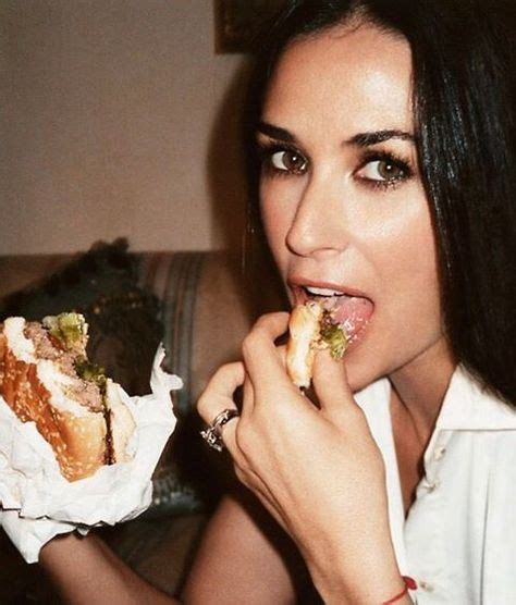 Demi Moore eating so much hamburger in america | Demi moore, V magazine ...