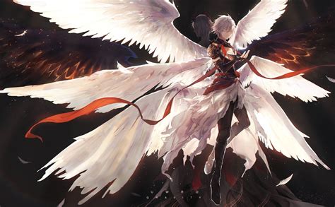 Download Fantasy Anime Angel Wings Wallpaper | Wallpapers.com