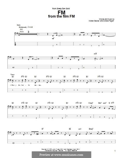 FM (Steely Dan) by D. Fagen, W. Becker - sheet music on MusicaNeo